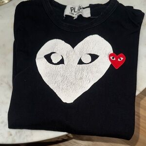 Comme des Garcons Black Tee with Play Logo